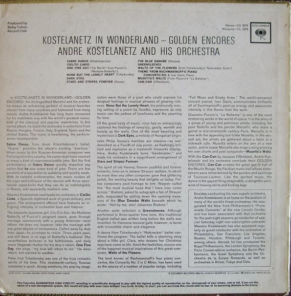 André Kostelanetz And His Orchestra - Kostelanetz In Wonderland - Golden Encores