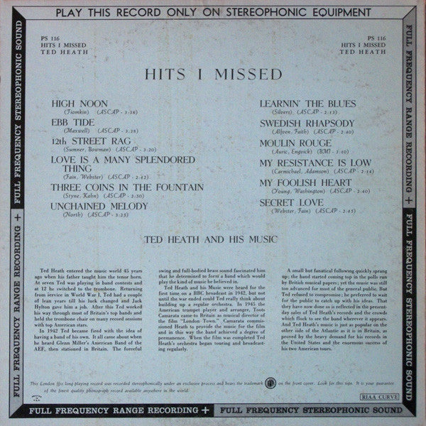 Hits I Missed - secondary