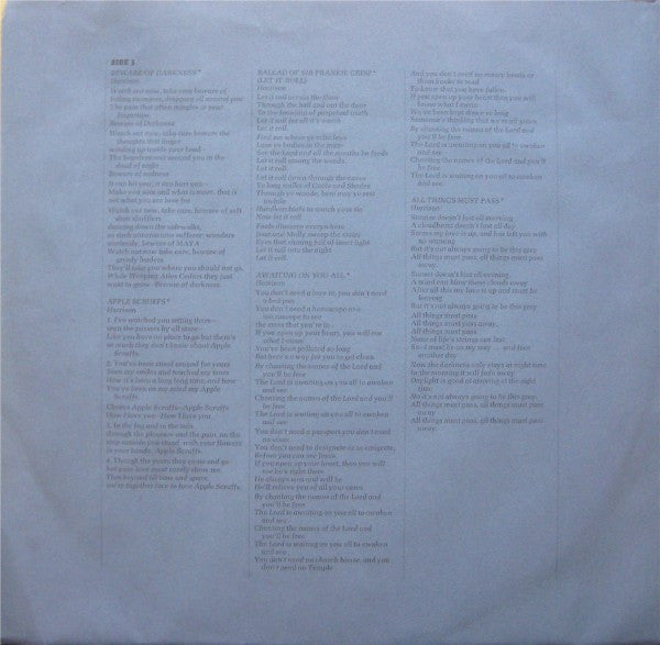 All Things Must Pass - secondary