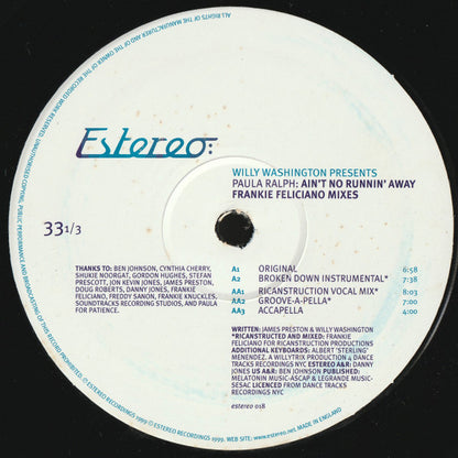 Ain't No Runnin' Away (Frankie Feliciano Mixes) - secondary