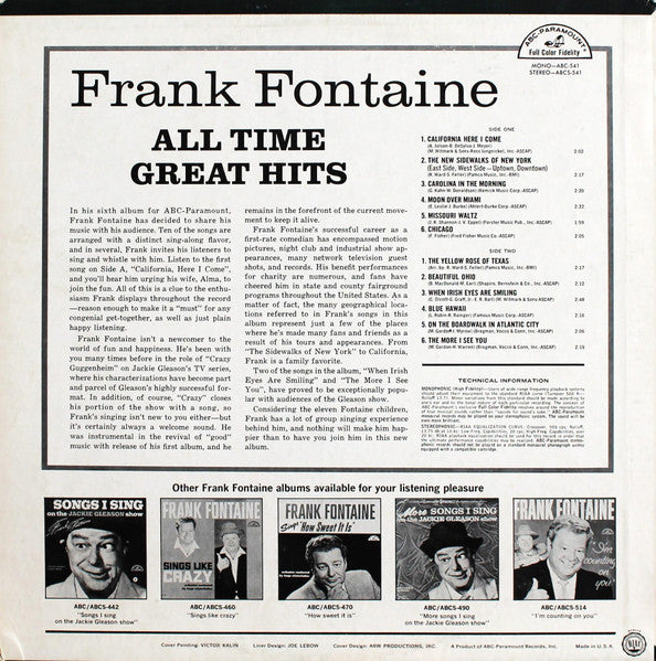 Frank Fontaine - All Time Great Hits