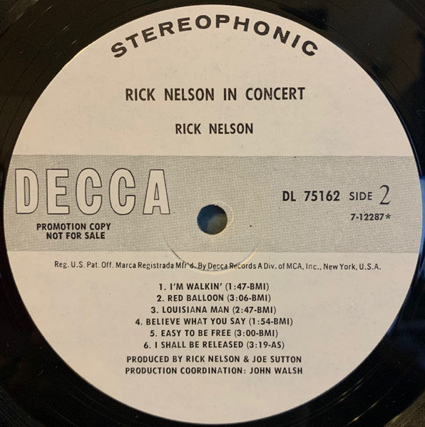 Rick Nelson In Concert - secondary