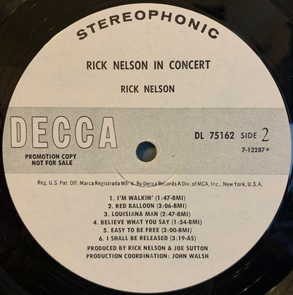 Rick Nelson In Concert - secondary