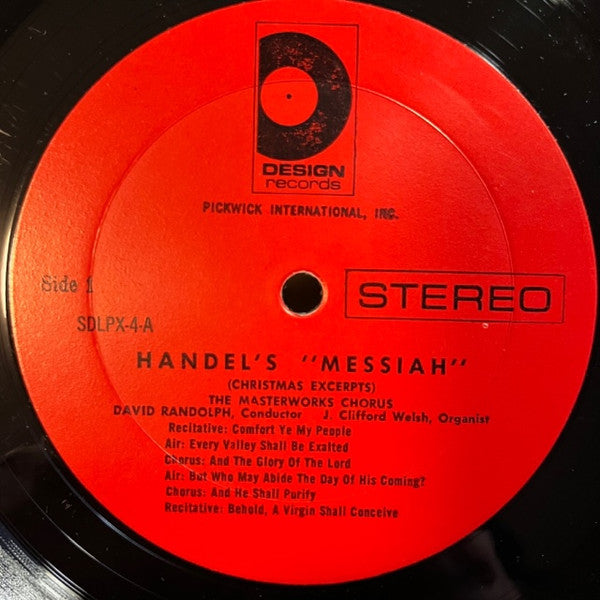 Georg Friedrich Händel, J. Clifford Welsh, The Masterwork Chorus, David Randolph - Messiah - Christmas Excerpts