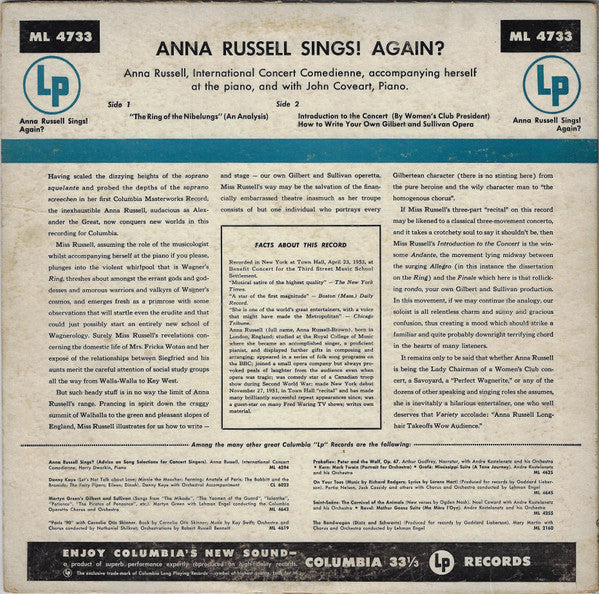 Anna Russell - Anna Russell Sings! Again?
