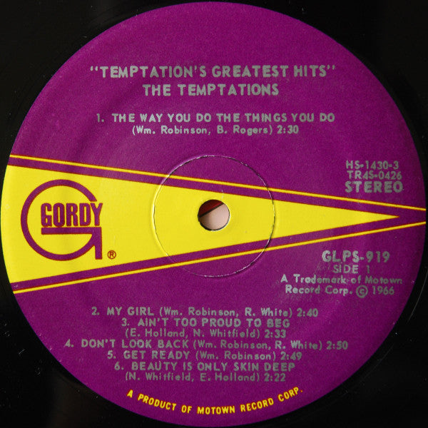 The Temptations Greatest Hits - secondary