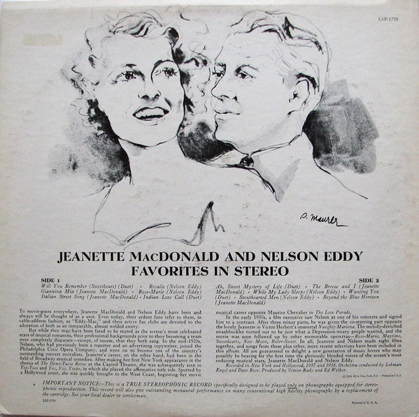 Jeanette MacDonald, Nelson Eddy - Favorites In Stereo