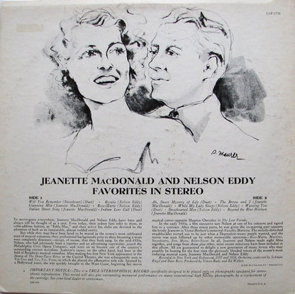 Jeanette MacDonald, Nelson Eddy - Favorites In Stereo