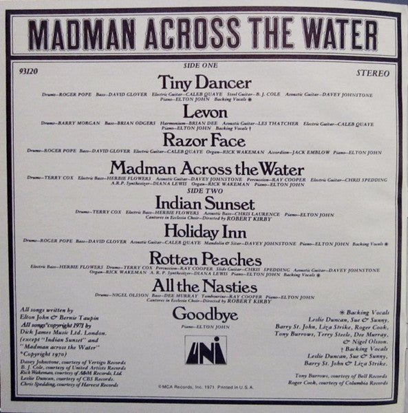 Madman Across The Water - secondary