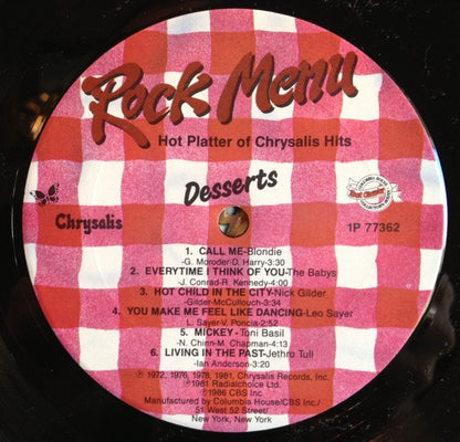 Rock Menu - Hot Platter Of Chrysalis Hits - secondary