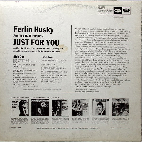 Ferlin Husky & His Hush Puppies - Just For You