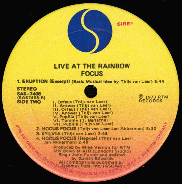 Live At The Rainbow - secondary