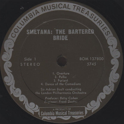 Bedřich Smetana, Antonín Dvořák - The Bartered Bride (Selections) / The Moldau / Carnival Overture