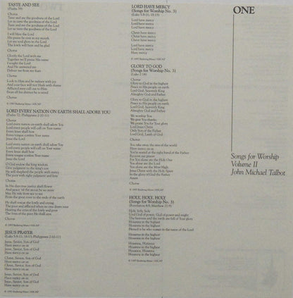 Songs For Worship Volume II - secondary
