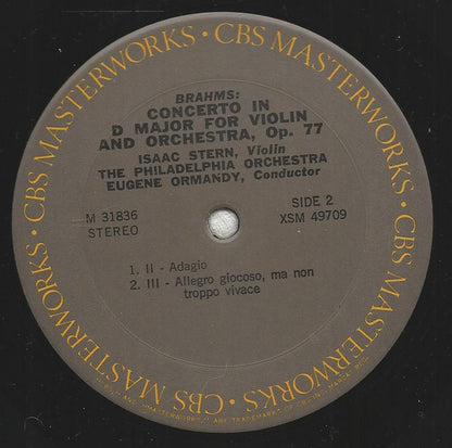 Johannes Brahms, Isaac Stern, The Philadelphia Orchestra, Eugene Ormandy - Violin Concerto In D Major