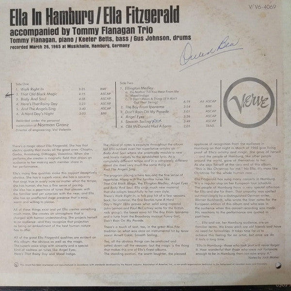 Ella Fitzgerald - Ella In Hamburg