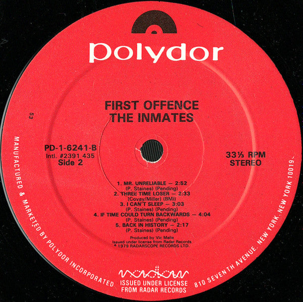 First Offence - secondary