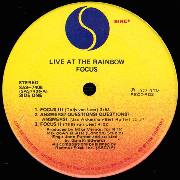 Live At The Rainbow - secondary