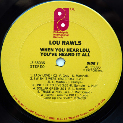 When You Hear Lou, You've Heard It All - secondary