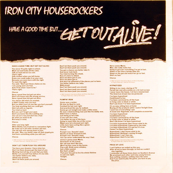 Have A Good Time (But Get Out Alive) - secondary