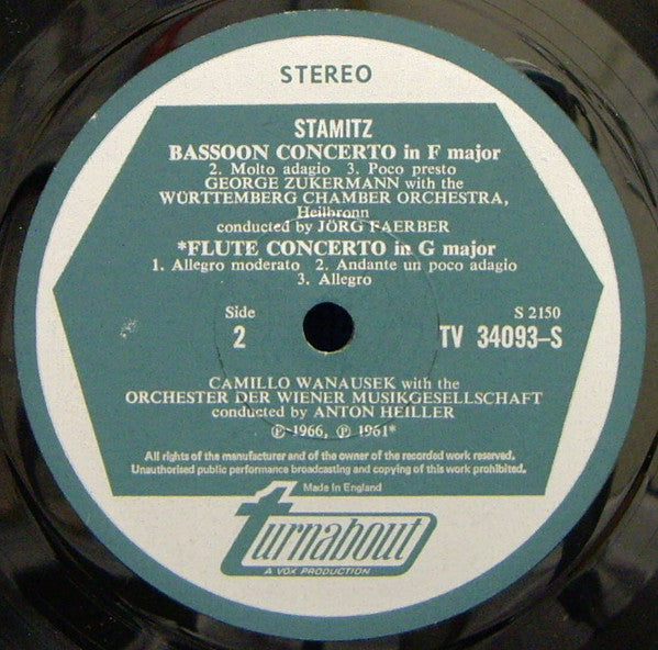 Carl Stamitz - Concerti For Clarinet, Flute & Bassoon