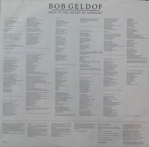 Bob Geldof - Deep In The Heart Of Nowhere