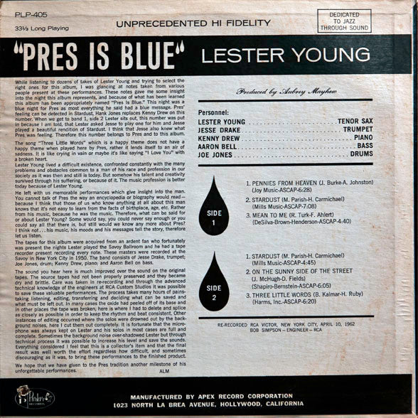 Lester Young - Pres Is Blue