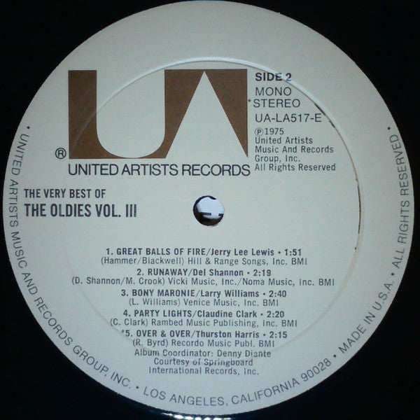The Very Best Of The Oldies Vol. III - secondary