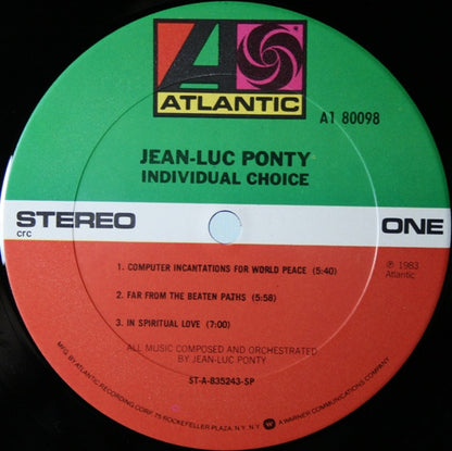 Jean-Luc Ponty - Individual Choice