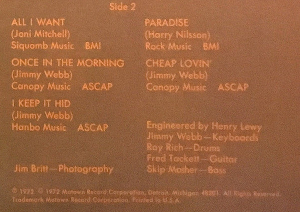 The Supremes - The Supremes Produced And Arranged By Jimmy Webb