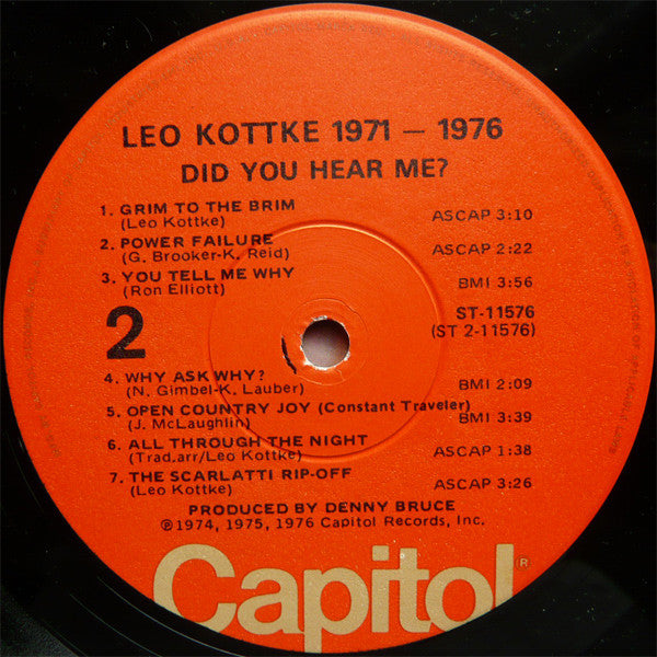 1971-1976 "Did You Hear Me?" - secondary