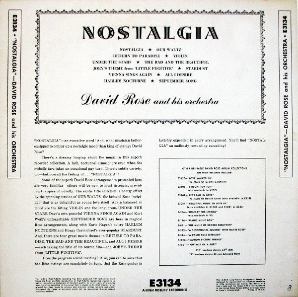 David Rose & His Orchestra - Nostalgia