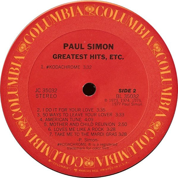 Greatest Hits, Etc. - secondary