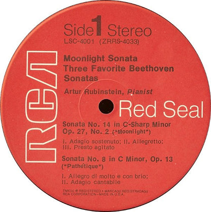 Arthur Rubinstein - Moonlight Sonata: Three Favorite Beethoven Sonatas