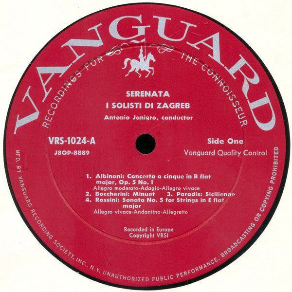 Zagrebački Solisti, Antonio Janigro - Serenata