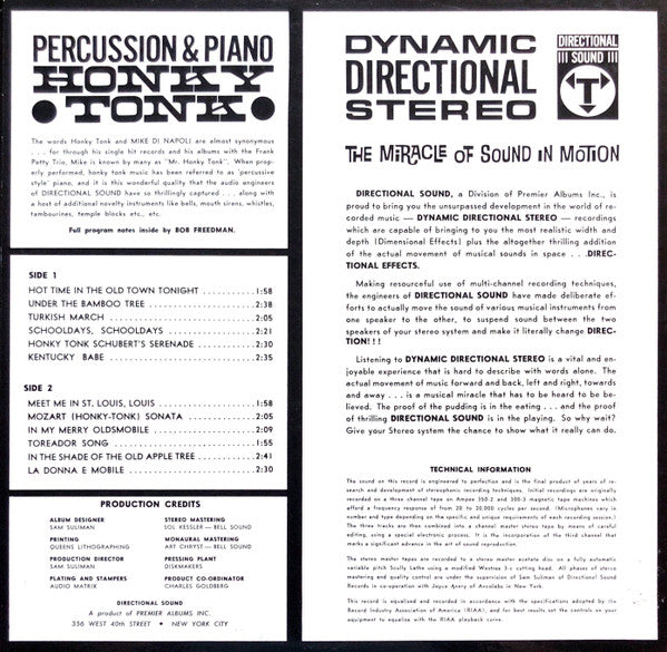 Mike Di Napoli, Frank Petty Trio - Percussion & Piano Honky Tonk