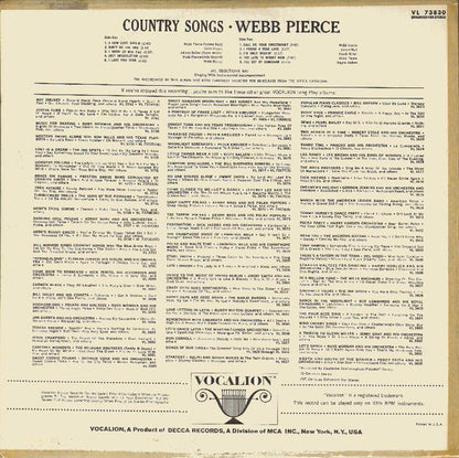 Webb Pierce - Country Songs