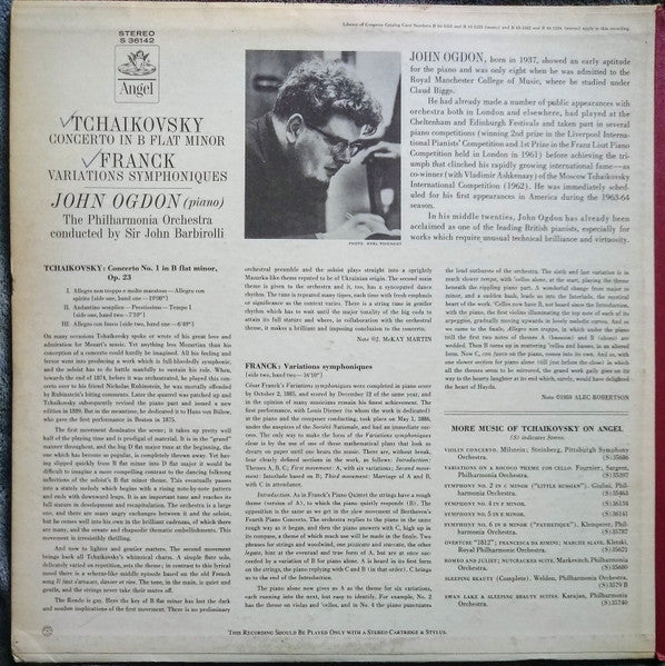 John Ogdon, Sir John Barbirolli, Philharmonia Orchestra - Tchaikovsky/Piano Concerto - Franck/Symphonic Variations