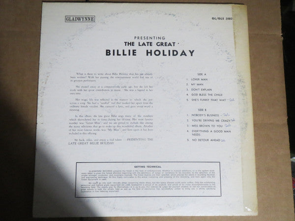 Billie Holiday - Presenting The Late Great Billie Holiday