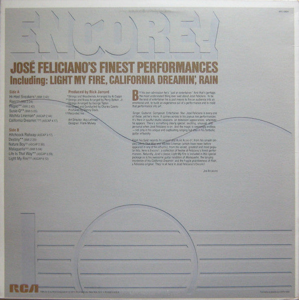 Encore! José Feliciano's Finest Performances - secondary