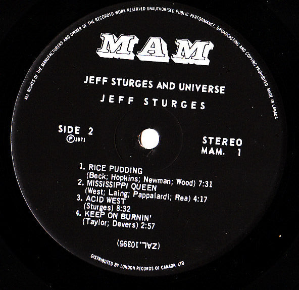 Jeff Sturges - Jeff Sturges And Universe