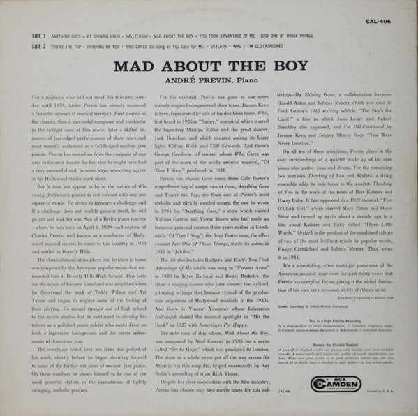 André Previn - Mad About The Boy