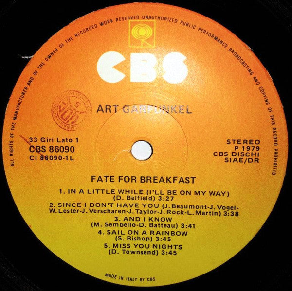 Art Garfunkel - Fate For Breakfast