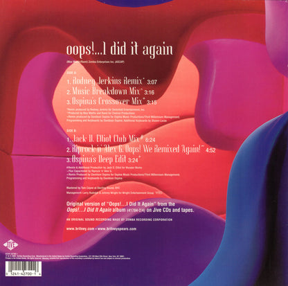 12" Single: Britney Spears - Oops!...I Did It Again