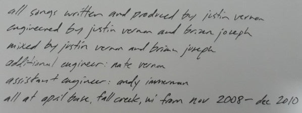 Bon Iver, Bon Iver - secondary