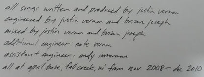 Bon Iver, Bon Iver - secondary