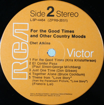 Chet Atkins - For The Good Times And Other Country Moods