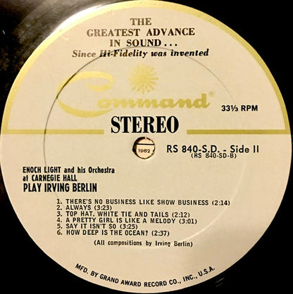 Enoch Light And His Orchestra - Enoch Light And His Orchestra At Carnegie Hall Play Irving Berlin