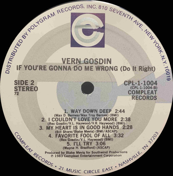 If You're Gonna Do Me Wrong (Do It Right) - secondary