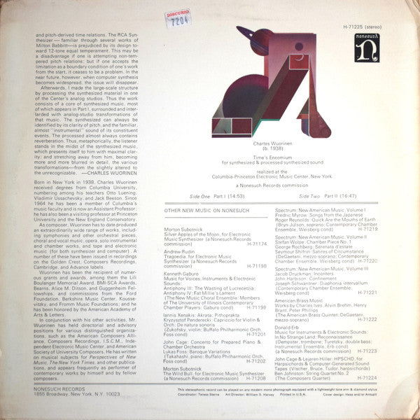 Time's Encomium (For Synthesized & Processed Synthesized Sound) - secondary